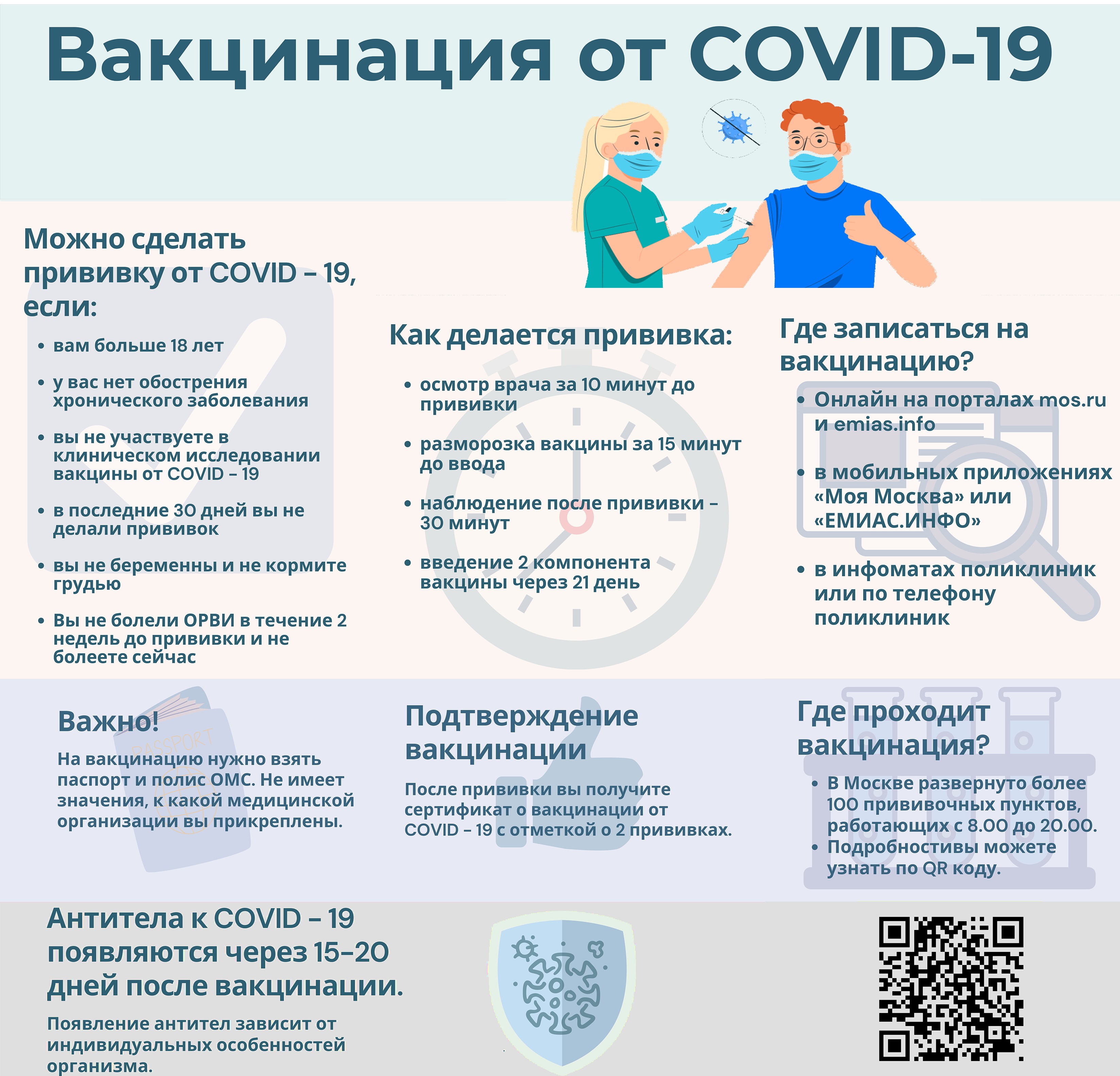 В Москве продолжается массовая бесплатная вакцинация от COVID-19